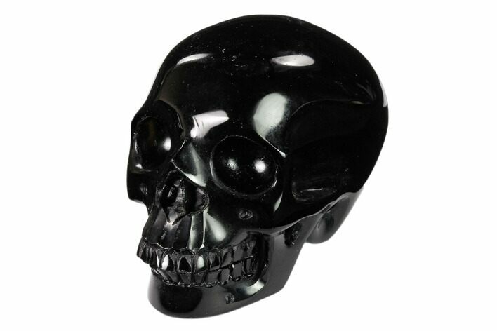 Realistic, Polished Black Obsidian Skull #151041